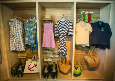 Women's apparel on display - clothing, bags, shoes and jewelry.